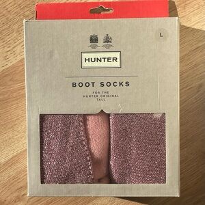 Hunter Boots Tall Pink Glitter Cuff Socks size L 8-10